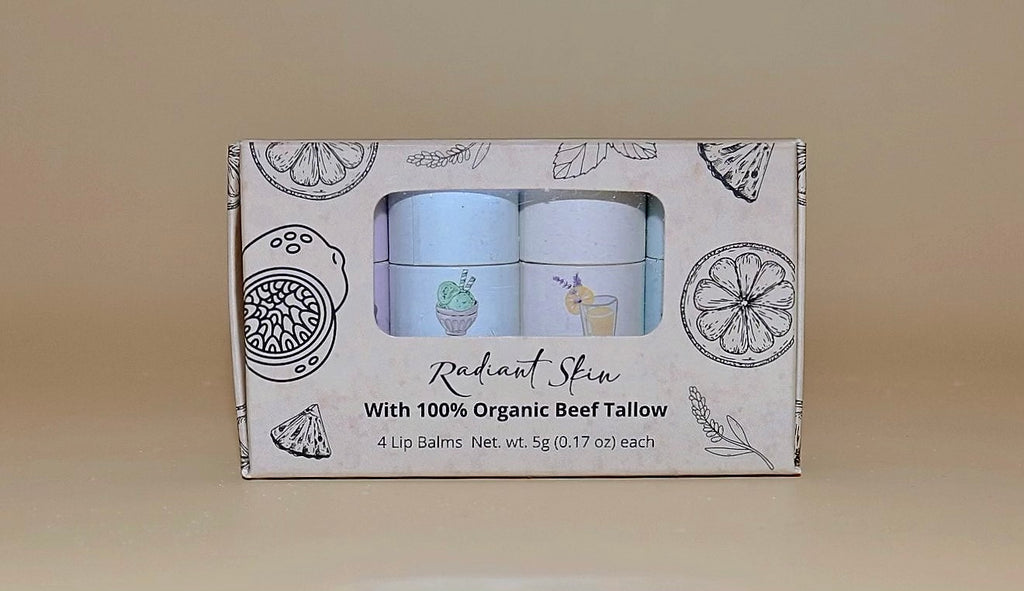 Organic Lip Balm Box – Set of 4